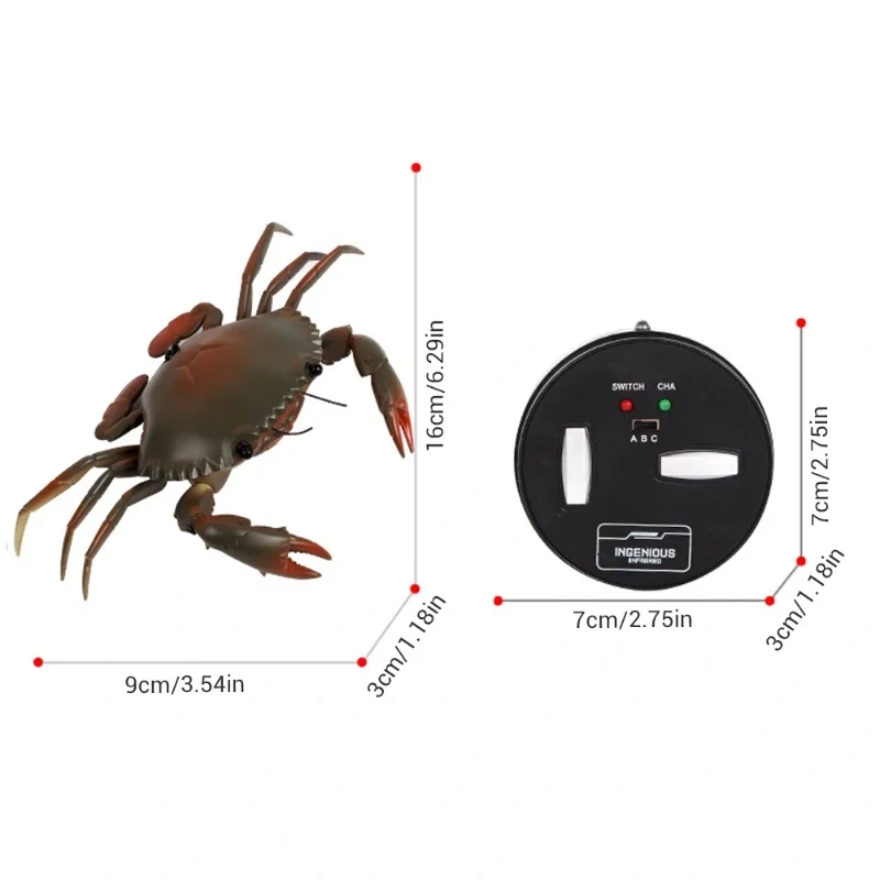 Electric Crab Toy With Remote Control Simulate Crab Shape RC Toy With Light