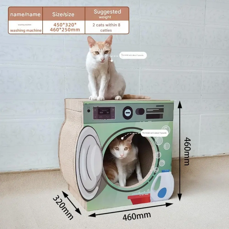 Hot Sale Washing Machine House Shaped Cat Scratcher Corrugated Custom Shaped Cat Scratcher House