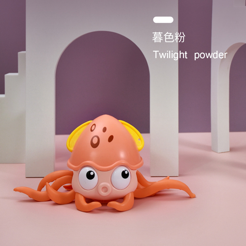 Rechargeable, light-up, and musical crawling toy for human-pet interaction