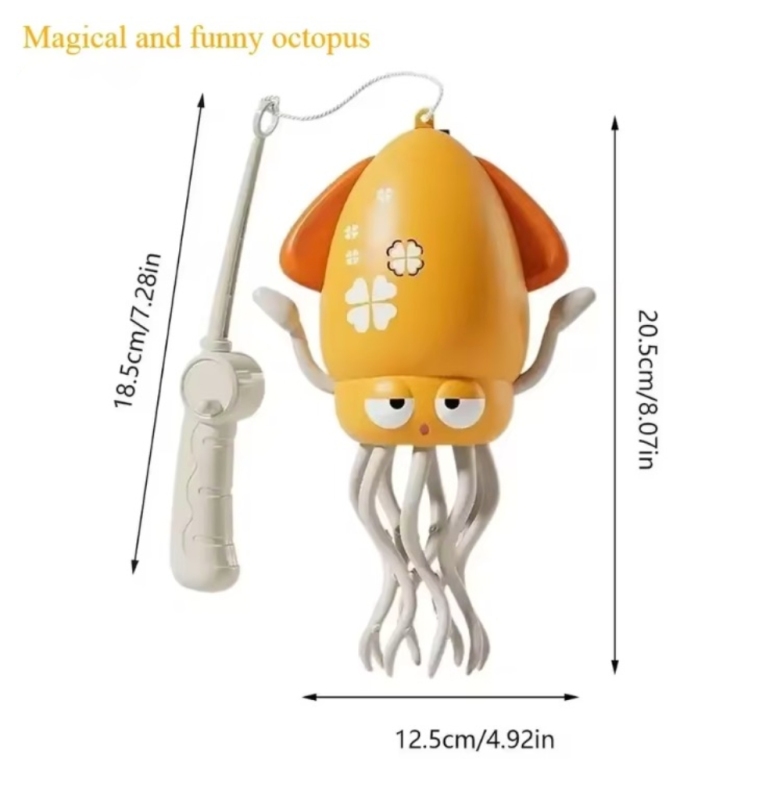 Rechargeable, light-up, and musical crawling toy for human-pet interaction