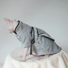 Thickened  Autumn and Winter Soft Pajamas for Hairless Cats Sphynx Cat,Devon Rex,Small Cats and Dogs