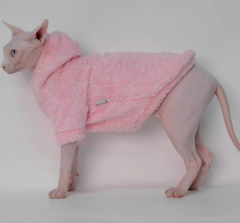 Pet  cardigan Autumn winter thick jacket for cat Sphinx Clothing hairless cat clothes