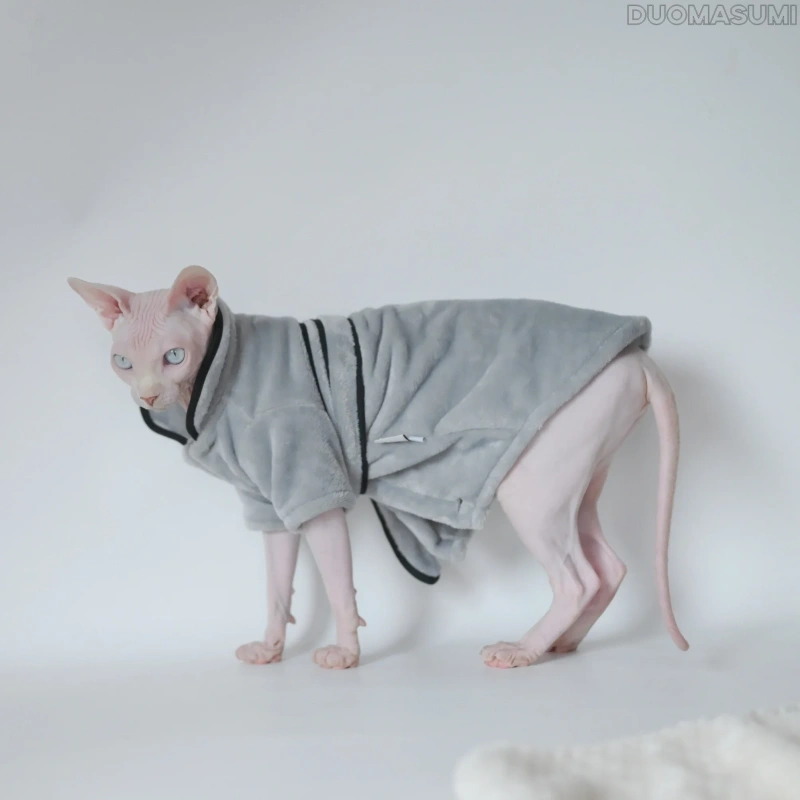Thickened  Autumn and Winter Soft Pajamas for Hairless Cats Sphynx Cat,Devon Rex,Small Cats and Dogs