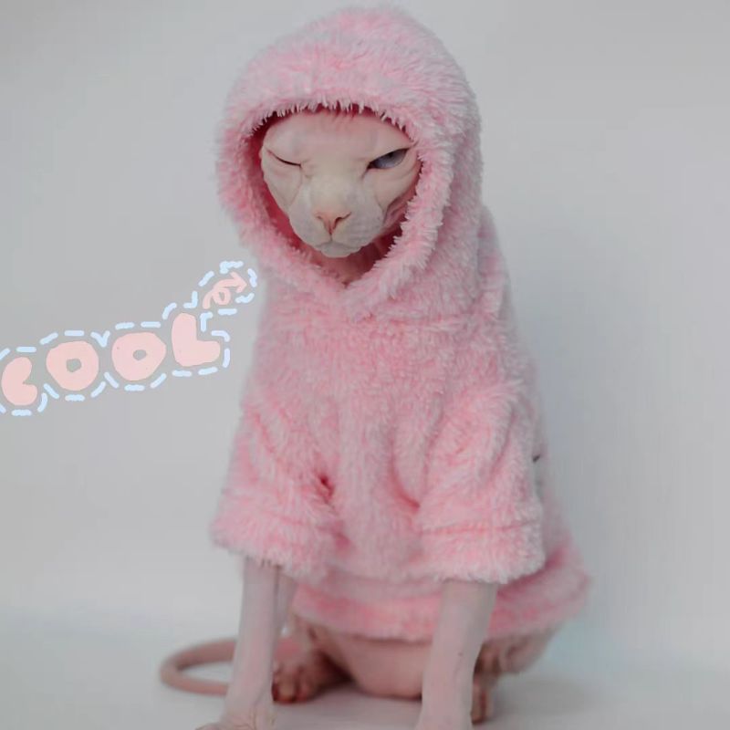 Pet  cardigan Autumn winter thick jacket for cat Sphinx Clothing hairless cat clothes
