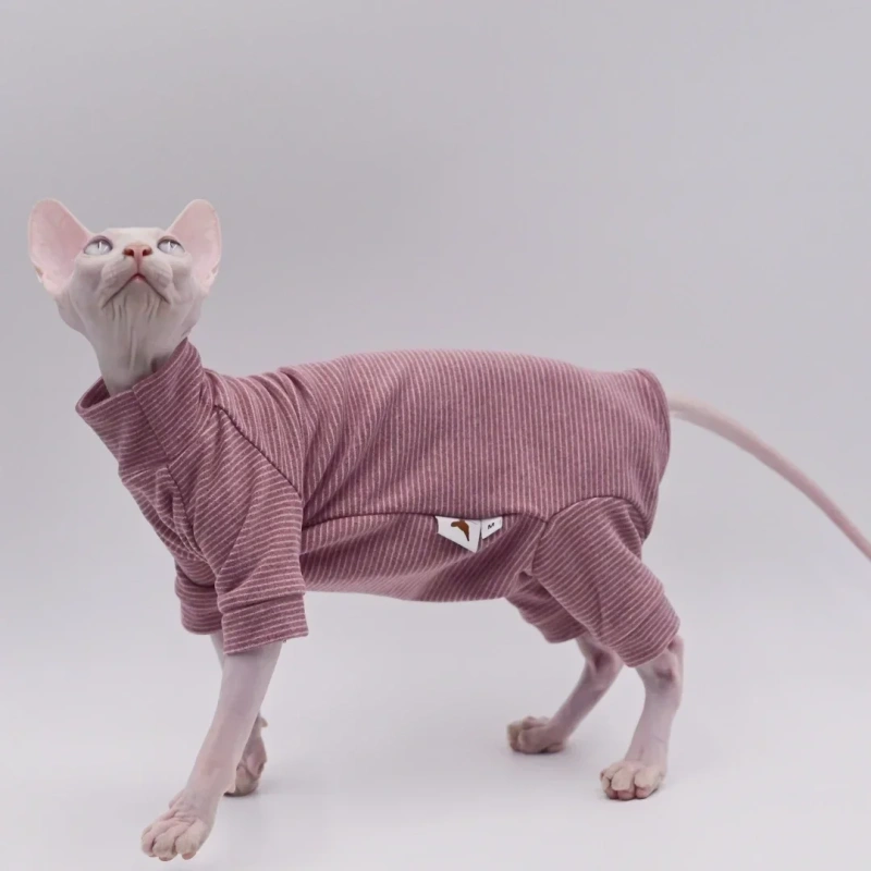 Hairless Cat Clothes, Warm and Soft, Four-Legged Hoodie for Sphynx Cats, Autumn and Winter, Devon Rex, Cornish