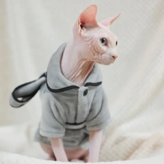 Thickened  Autumn and Winter Soft Pajamas for Hairless Cats Sphynx Cat,Devon Rex,Small Cats and Dogs