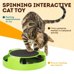 Interactive Cat Toys for Indoor Catch Mouse Motion Multi-functional Low Noise Cat Mouse Toys with Scratching Pad for Kitten Cats