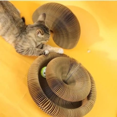 Foldable Cat Scratch Board - Interactive Sisal Pad with Ball  - Durable, Reusable, Catnip-Enhanced Claw Grinder for Feline Fun