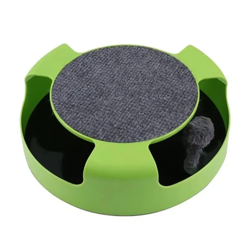 Interactive Cat Toys for Indoor Catch Mouse Motion Multi-functional Low Noise Cat Mouse Toys with Scratching Pad for Kitten Cats