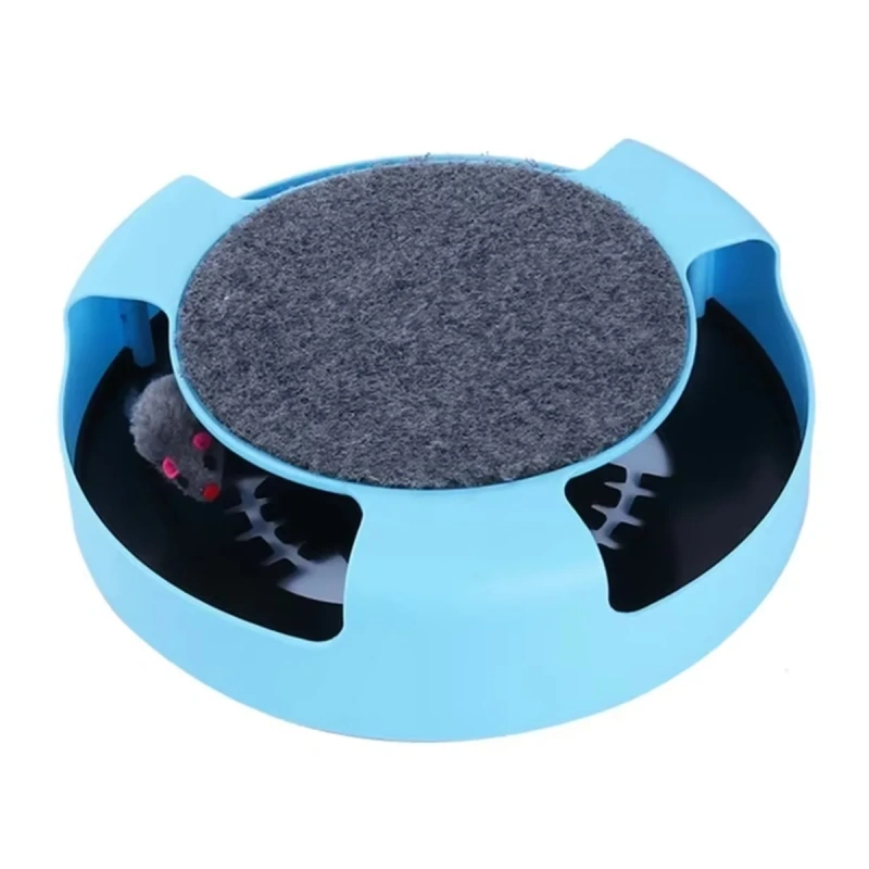 Interactive Cat Toys for Indoor Catch Mouse Motion Multi-functional Low Noise Cat Mouse Toys with Scratching Pad for Kitten Cats