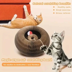 Foldable Cat Scratch Board - Interactive Sisal Pad with Ball  - Durable, Reusable, Catnip-Enhanced Claw Grinder for Feline Fun