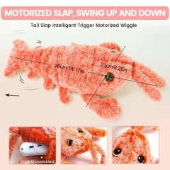 Electric Jumping Lobster Cat Toy Shrimp Moving Simulation Lobster Plush Toys Interactive Dog Toys For Pet Cat Stuffed Animal Toy