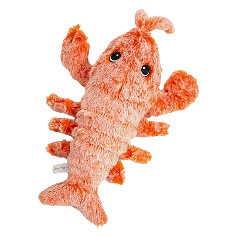 Electric Jumping Lobster Cat Toy Shrimp Moving Simulation Lobster Plush Toys Interactive Dog Toys For Pet Cat Stuffed Animal Toy