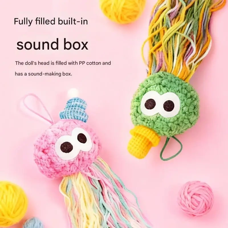 Catnip Yarn Ball Toy with Sound, Bite Resistant Octopus Shape for Cats Entertainment - 4 Colors