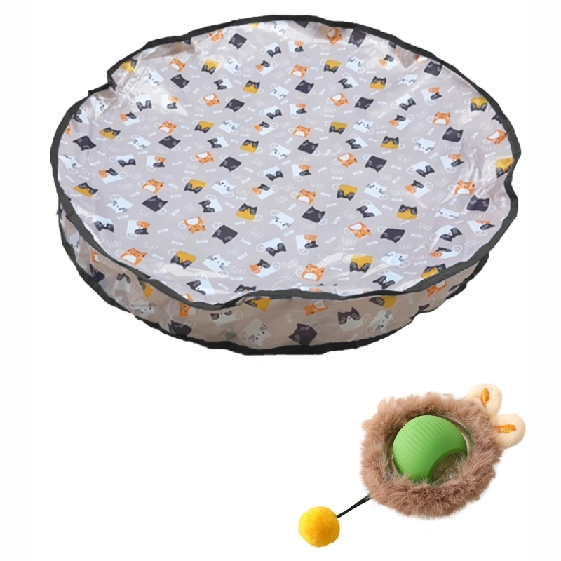 Cat Toys Ball Interactive Pet Toys Fast Rolling Ball in Play Mat Automatic Motion Activated Moving Ball Hide and Seek Game