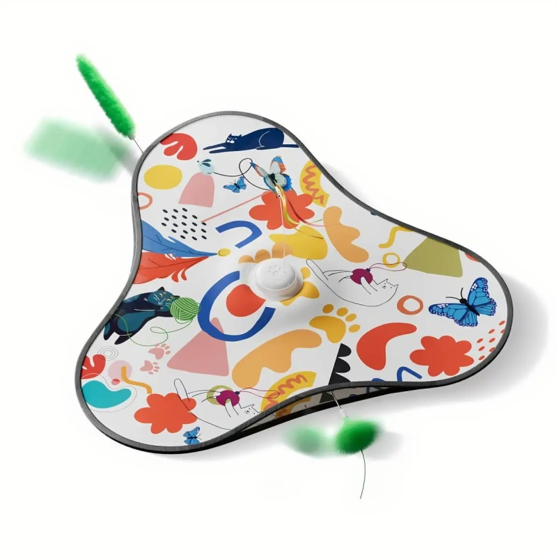 Smart Hide and Seek Cat Toy Electric Thermal Sensing Cat Catch Cover Real Mouse Squeaky Touch Activated Feather Teaser Wand