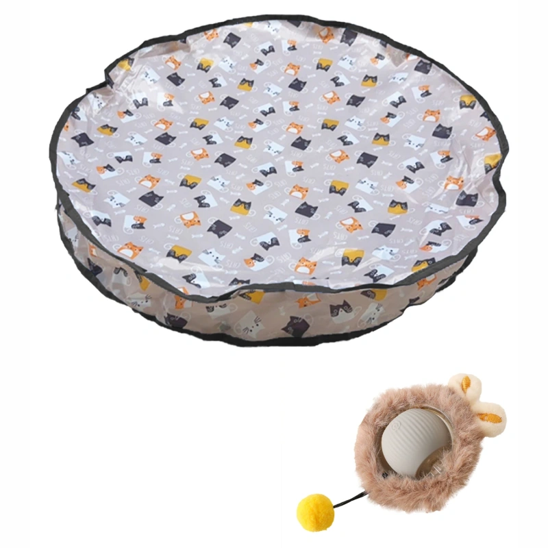 Cat Toys Ball Interactive Pet Toys Fast Rolling Ball in Play Mat Automatic Motion Activated Moving Ball Hide and Seek Game