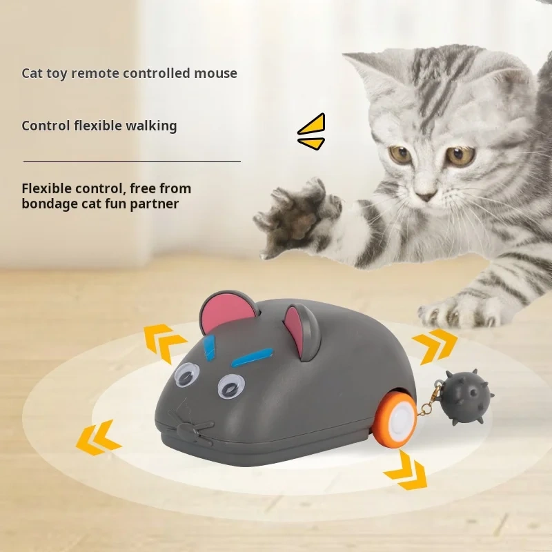 Cat Toy Electric Remote Control Mouse Running Car Cat Interactive Artifact Pet Toy Car