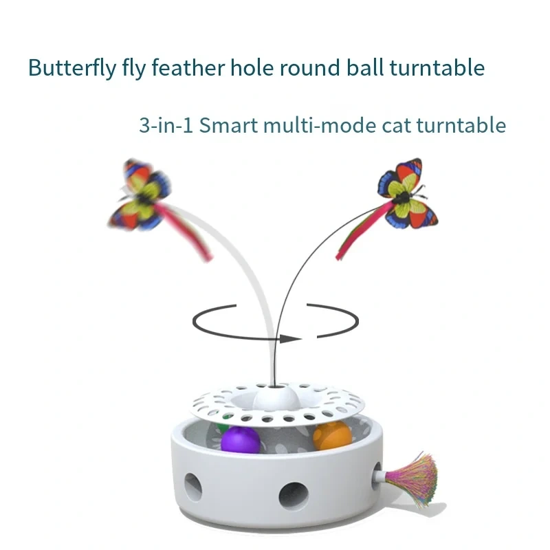 Wholesale 3-in-1 Luxury Smart Cat Toy Interactive Pet Movement with Randomly Moving Butterfly Ambush Box Simple Style