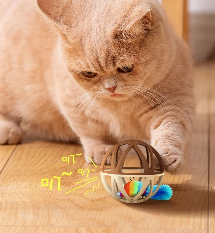 JM-New Pet Interactive Plastic Sound Toys Cage for Cat and Mouse New Pet Supplies for Cat Teaser Entertainment