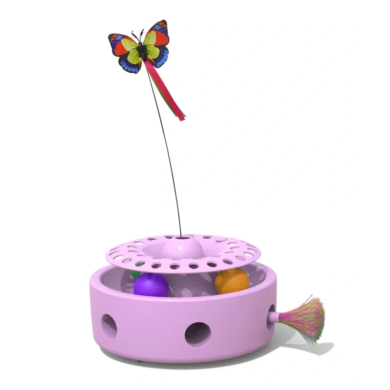 Wholesale 3-in-1 Luxury Smart Cat Toy Interactive Pet Movement with Randomly Moving Butterfly Ambush Box Simple Style