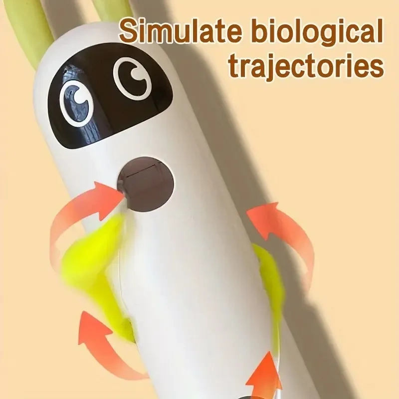 Intelligent Interactive Cat Stick with Feather Prey Tail Suitable for Automatic Swing Mobile wake-up Intelligent Sensing Cat Toy