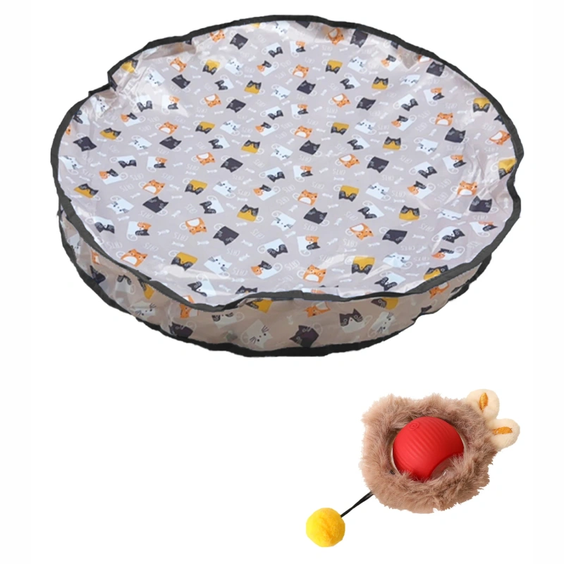 Cat Toys Ball Interactive Pet Toys Fast Rolling Ball in Play Mat Automatic Motion Activated Moving Ball Hide and Seek Game