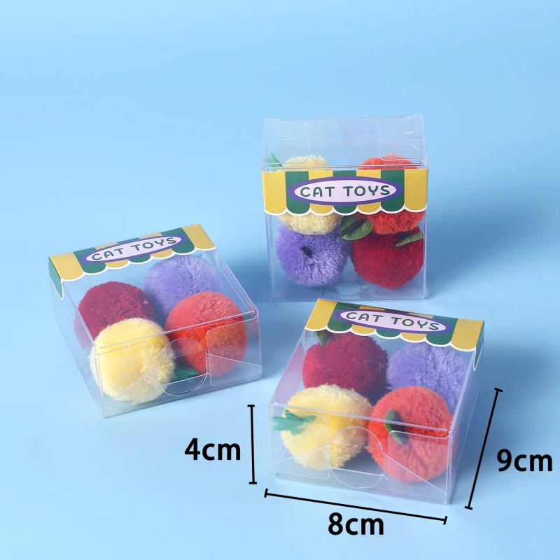 Interactive Fruit-Shaped Silent Ball Self-Pleasure Cat Toy and Puppy Small Size Pineapple Apple Orange Set