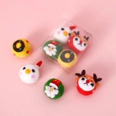 Christmas Eco-Friendly Cartoon Felt Ball Cat Toys Interactive Scratching Play with Pet Animation Theme Cat Chew Toy