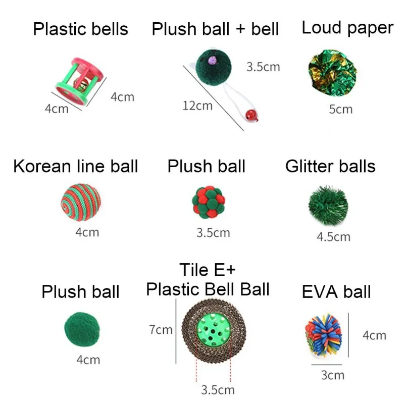 Interactive Toy Pet Cat Dog Gifts Kitten Funny Christmas Stocking Ball Stick Doll Set Dog Christmas Stocking Bite-resistant Toy