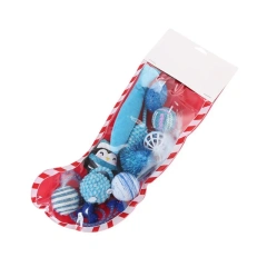 Interactive Toy Pet Cat Dog Gifts Kitten Funny Christmas Stocking Ball Stick Doll Set Dog Christmas Stocking Bite-resistant Toy
