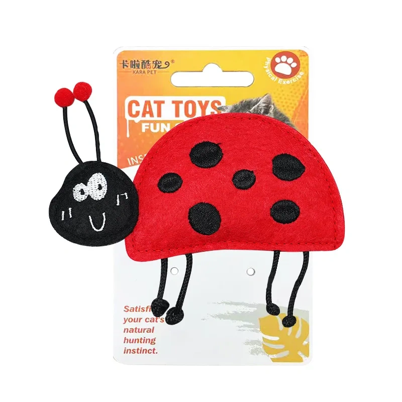 Cat Toy Wholesale Felt Insects Spiders Bee Pet Cat Toys for Indoor Kitten Kitty Chew Interactive Cat Catnip Toy
