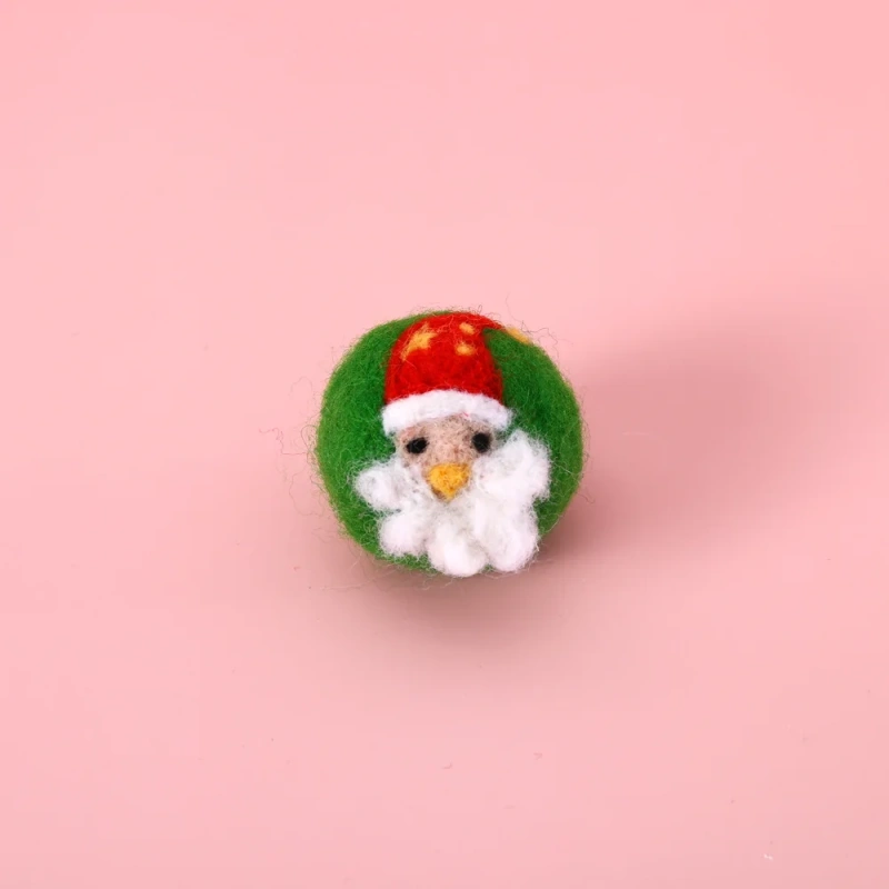 Christmas Eco-Friendly Cartoon Felt Ball Cat Toys Interactive Scratching Play with Pet Animation Theme Cat Chew Toy