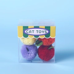 Interactive Fruit-Shaped Silent Ball Self-Pleasure Cat Toy and Puppy Small Size Pineapple Apple Orange Set