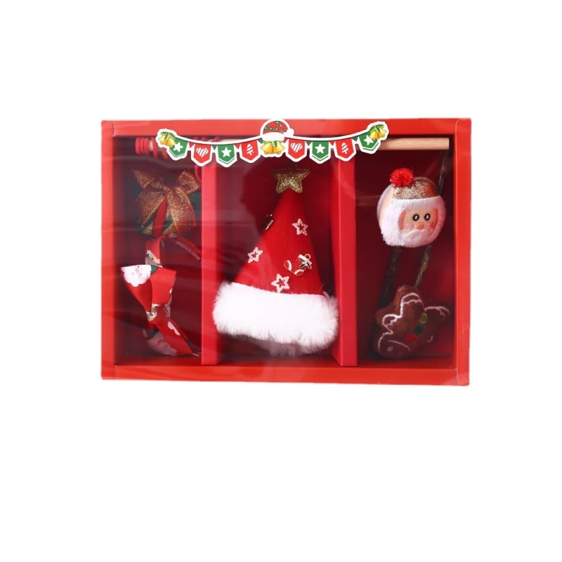 Interactive Eco-Friendly Cat Chew Toy Set Santa Claus Tree Hat Bow Tie Collar Teaser Wand Plush Christmas Pet Toy