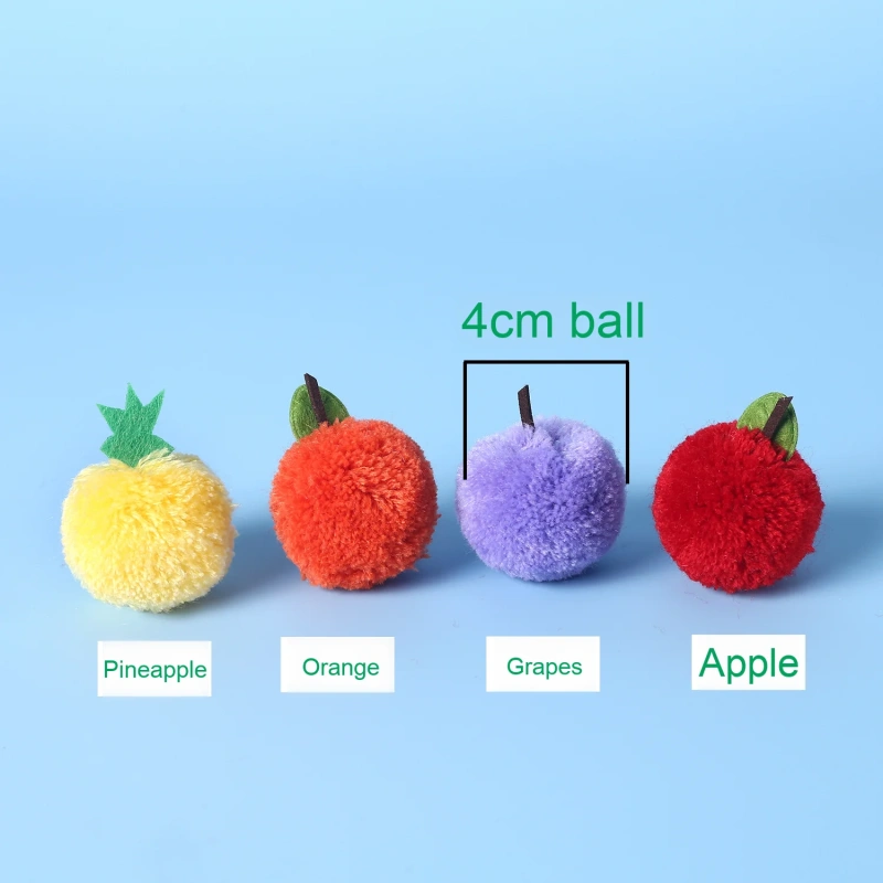 Interactive Fruit-Shaped Silent Ball Self-Pleasure Cat Toy and Puppy Small Size Pineapple Apple Orange Set