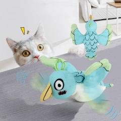 AFP New Arrival Durable Interactive Cat Teaser Toy Jittering Bird Vibration Pet Plush Toy for Cat Stimulating Hunting Instincts