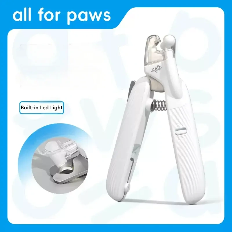 AFP Pet Cleaning Product LED Pet Nail Clipper With Nail Storage Box Stainless Steel Cutting Blade Nail Trimmer For Dogs And Cats