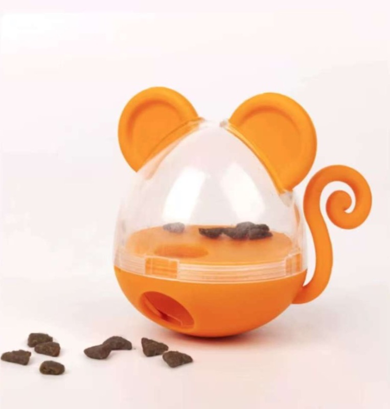 Cat food-dispensing roly-poly toy