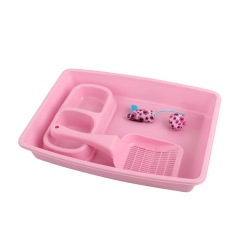 Pawise Multiple Colors Kitten Starter Kit Plastic Cat Litter Box Set