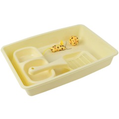 Pawise Multiple Colors Kitten Starter Kit Plastic Cat Litter Box Set