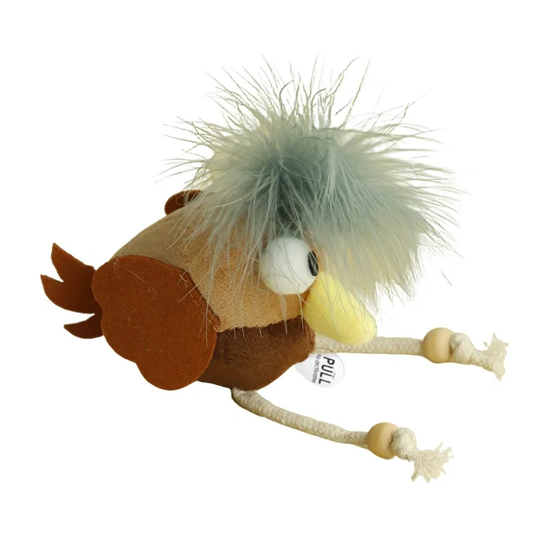 Cat Chew Plush Toy Catnip Squeaky Feather Knot Cute Chicken Styling Kitten Toy Bite Resistant Teeth Cleaning Cat Toy Supplies