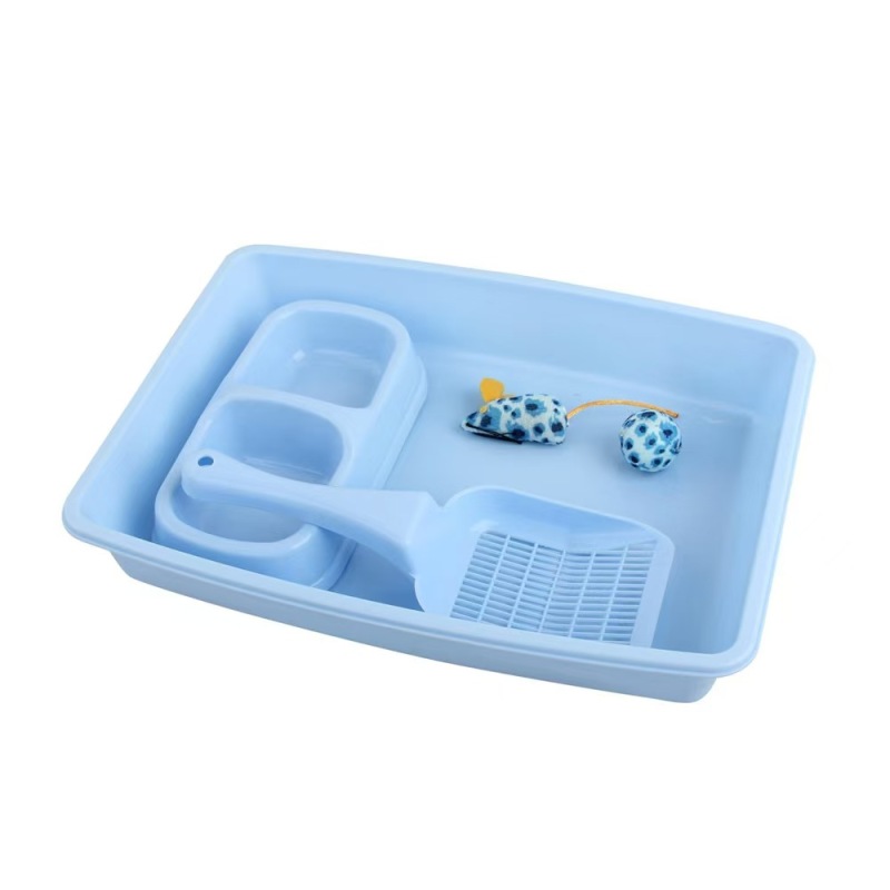 Pawise Multiple Colors Kitten Starter Kit Plastic Cat Litter Box Set