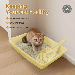 Pawise Multiple Colors Kitten Starter Kit Plastic Cat Litter Box Set With Litter Scoop Double Feeding Bowl Mouse Ball Catnip Toy