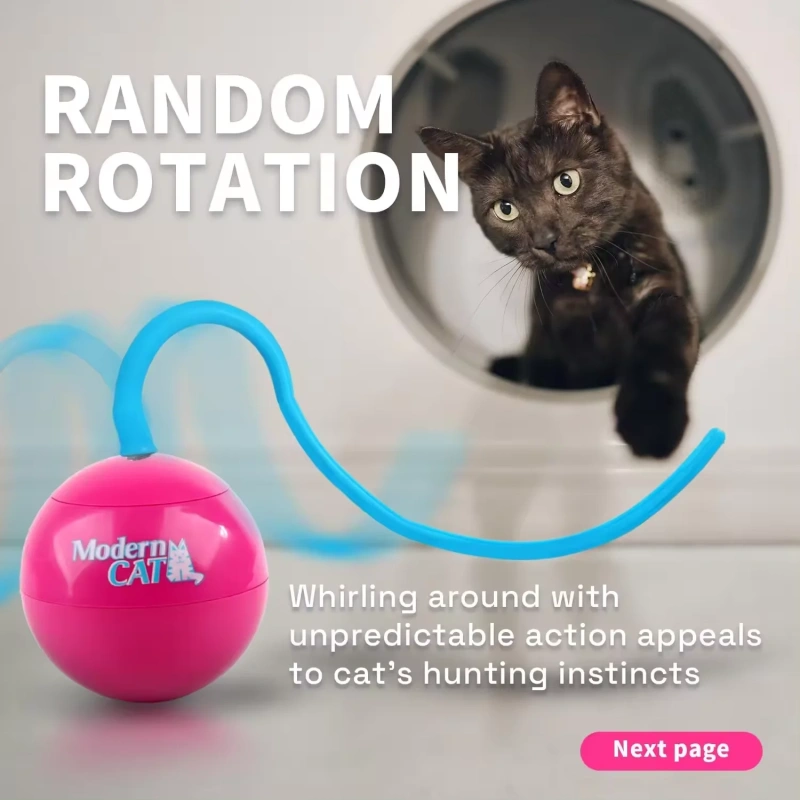 AFP Interactive Cat Toy Automatic Moving Ball Toy With Auto Timer Low Noise Gliding Motion 360 Rotating Teaer Ball Smart Pet Toy