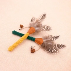 Catnip Toy Feather Simulation Fish Molar Teething Teeth Stick Cat Chew Catch Toys Natural Silvervine Catnip Toys Sticks For Cat