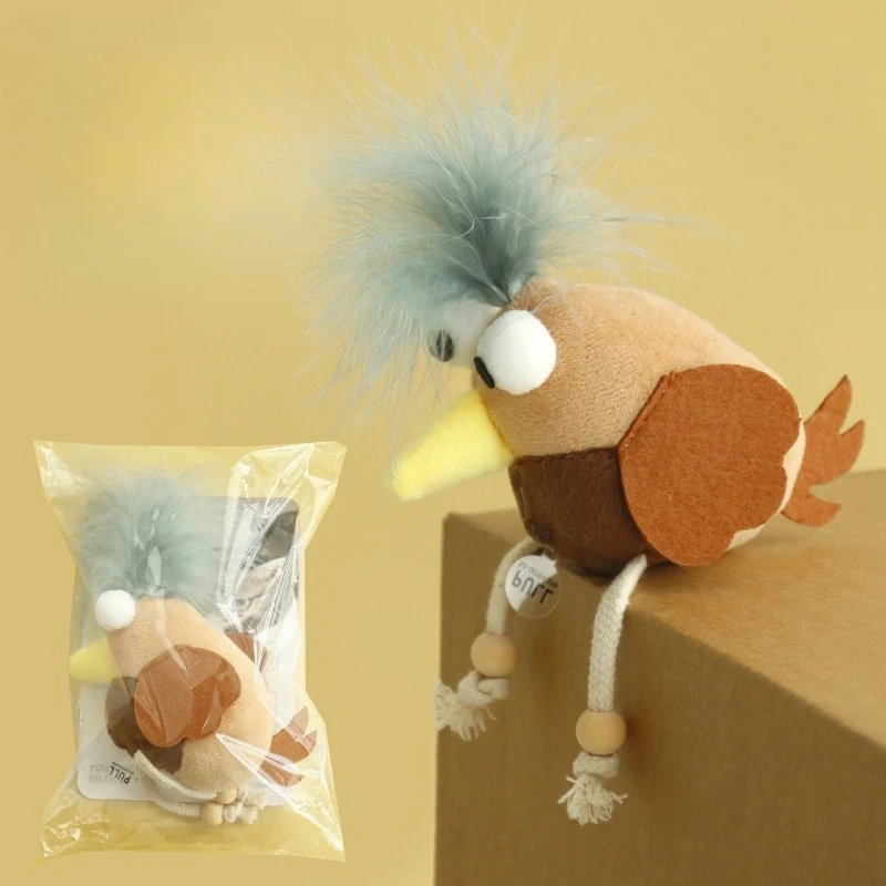 Cat Chew Plush Toy Catnip Squeaky Feather Knot Cute Chicken Styling Kitten Toy Bite Resistant Teeth Cleaning Cat Toy Supplies