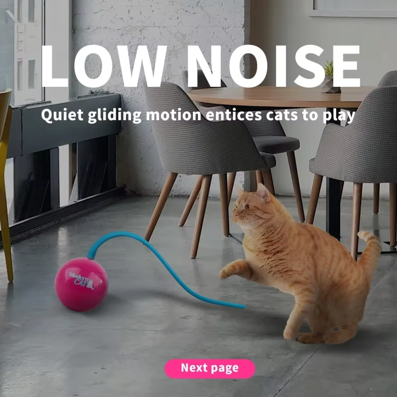 AFP Interactive Cat Toy Automatic Moving Ball Toy With Auto Timer Low Noise Gliding Motion 360 Rotating Teaer Ball Smart Pet Toy