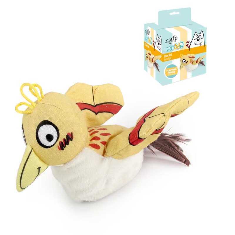 AFP Cat Teaser Toy Jittering Bird Vibration Pet Plush Toy for Cat