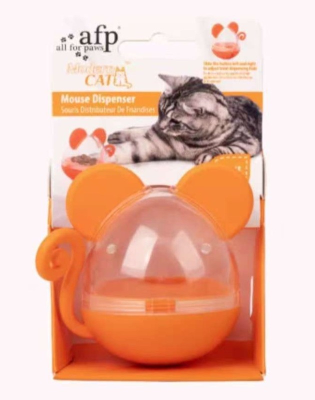 Cat food-dispensing roly-poly toy